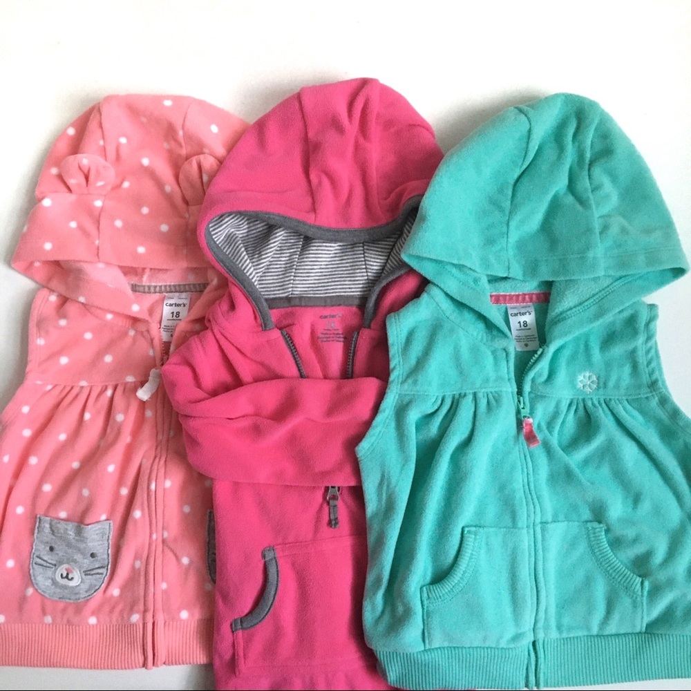 Carte’s Baby Girls Hooded Fleece Size 18M - Picture 1 of 9
